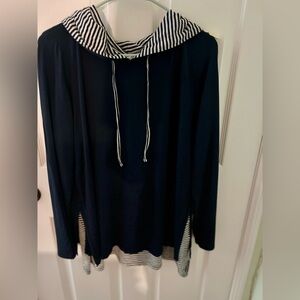 J. Jill Women’s Navy Hoodie Pull Over / Outer Wear, Size Medium